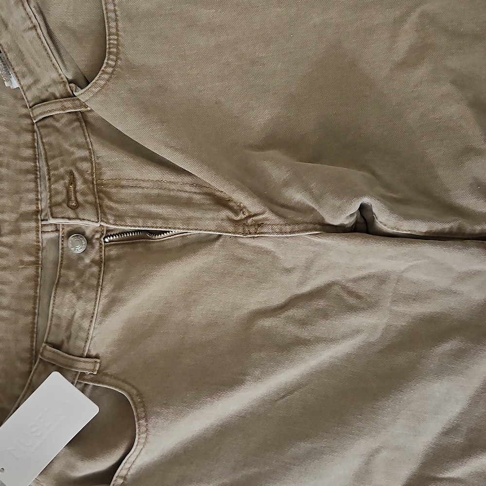 Beige Wide-Leg Jeans - Picture 3 of 6